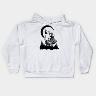 Howling At The Moon Kids Hoodie